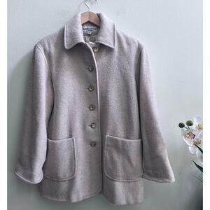 Vintage Albert Nipon Wool & Mohair Cream Ivory Jacket Women's Size 6 Old Money